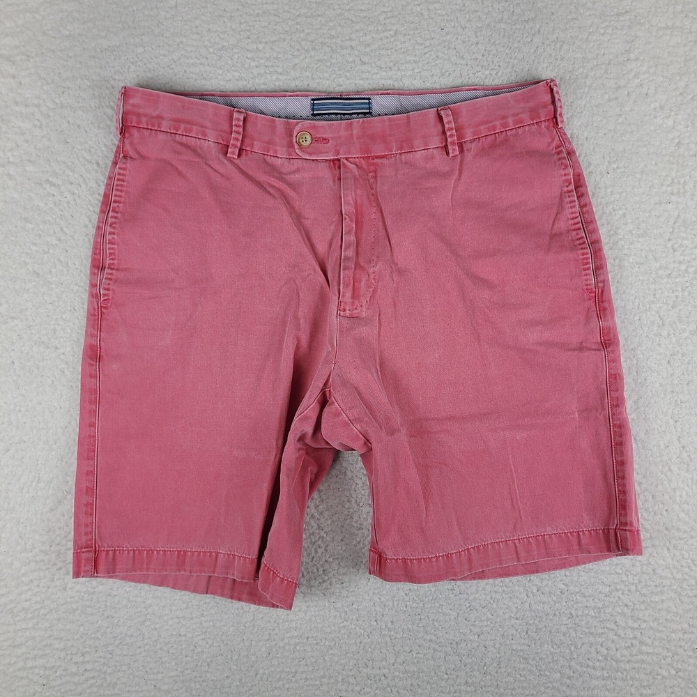 Peter Millar Shorts Mens 35 Pink Solid 9" Inseam Casual Chino Pima Cotton